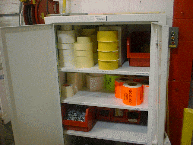 Clean & organized supply cabinet